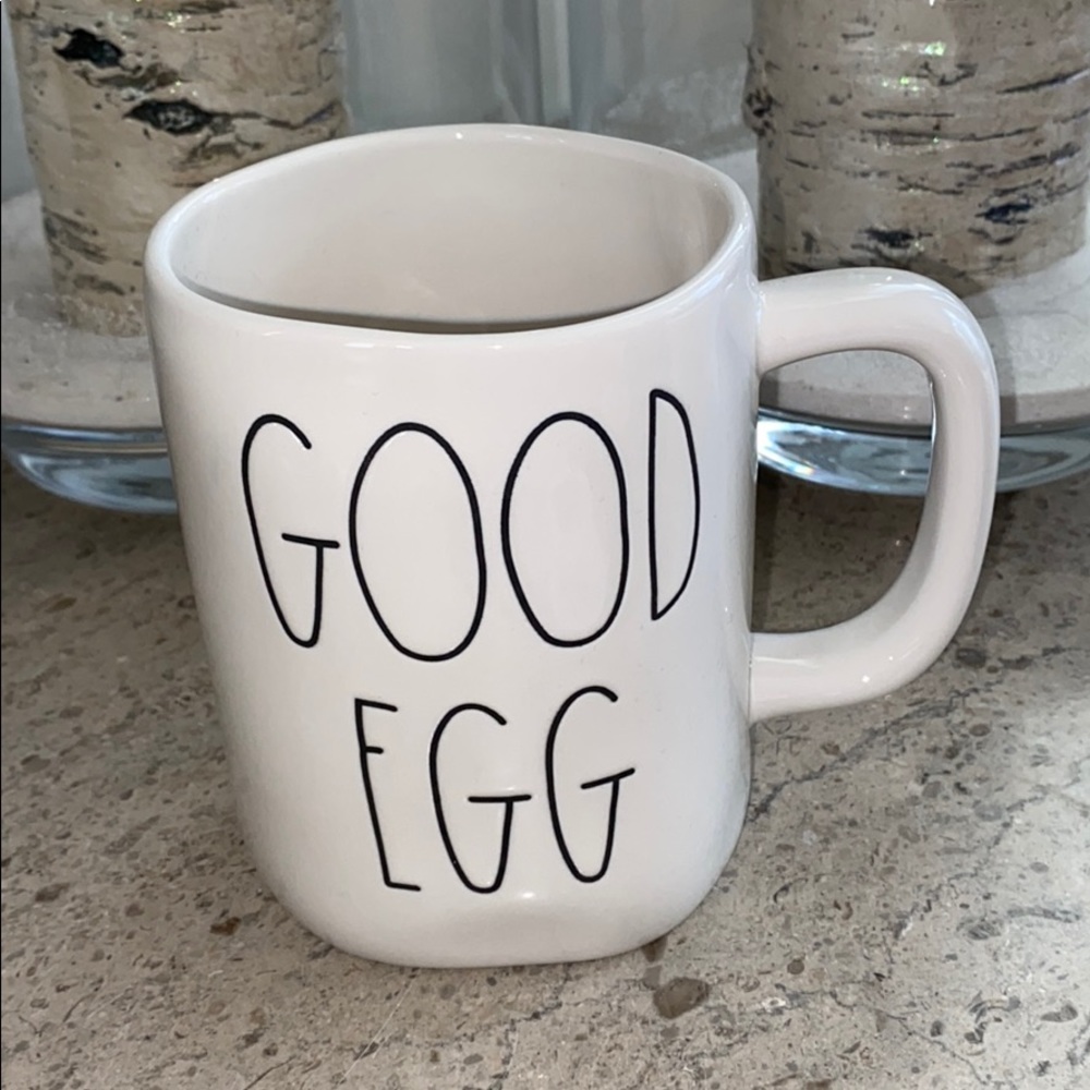 Rae Dunn”Good Egg,Bad Egg” Double side ceramic mug